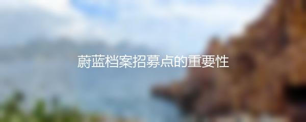 蔚蓝档案招募点的重要性