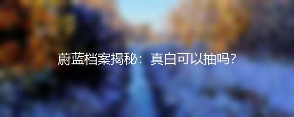 蔚蓝档案揭秘：真白可以抽吗？
