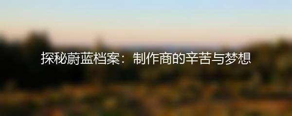 探秘蔚蓝档案：制作商的辛苦与梦想
