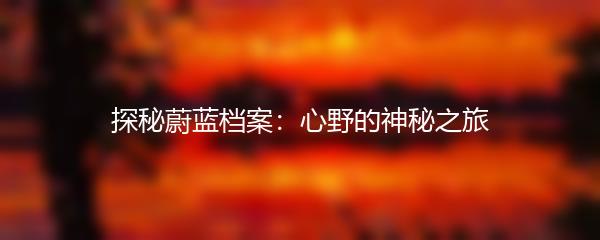 探秘蔚蓝档案：心野的神秘之旅