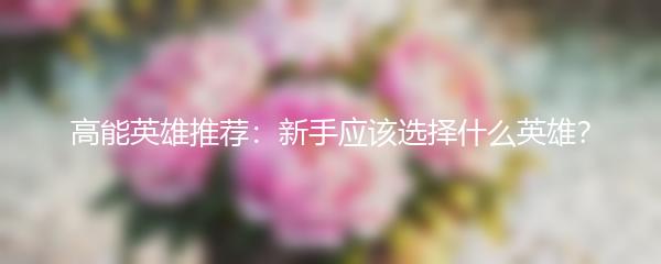 高能英雄推荐：新手应该选择什么英雄？