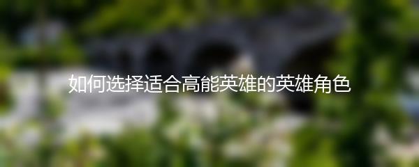 如何选择适合高能英雄的英雄角色