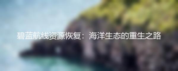 碧蓝航线资源恢复：海洋生态的重生之路