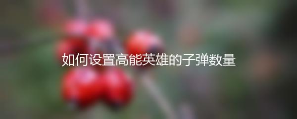 如何设置高能英雄的子弹数量