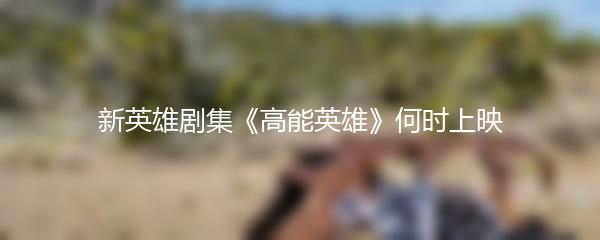新英雄剧集《高能英雄》何时上映