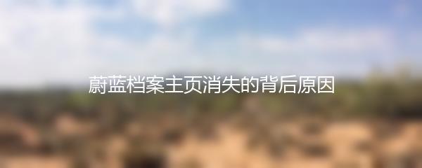 蔚蓝档案主页消失的背后原因