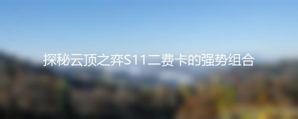 探秘云顶之弈S11二费卡的强势组合