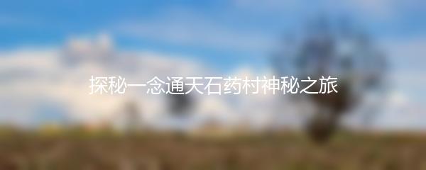 探秘一念通天石药村神秘之旅