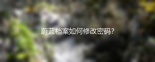 蔚蓝档案如何修改密码？