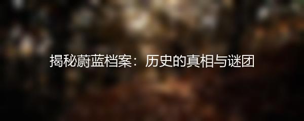 揭秘蔚蓝档案：历史的真相与谜团