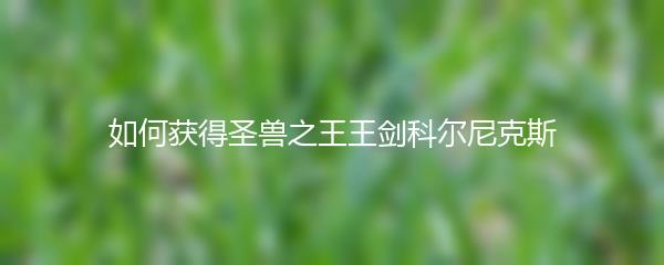 如何获得圣兽之王王剑科尔尼克斯