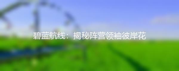 碧蓝航线：揭秘阵营领袖彼岸花