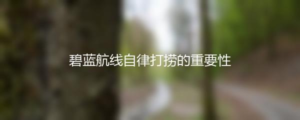 碧蓝航线自律打捞的重要性