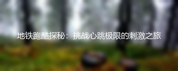 地铁跑酷探秘：挑战心跳极限的刺激之旅