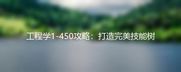 工程学1-450攻略：打造完美技能树