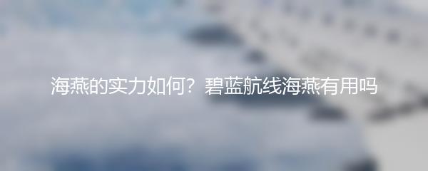 海燕的实力如何？碧蓝航线海燕有用吗
