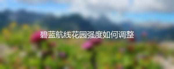 碧蓝航线花园强度如何调整