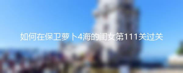 如何在保卫萝卜4海的闺女第111关过关
