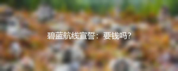 碧蓝航线宣誓：要钱吗？