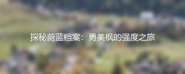 探秘蔚蓝档案：勇美枫的强度之旅