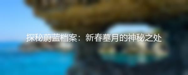 探秘蔚蓝档案：新春墓月的神秘之处