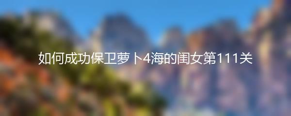 如何成功保卫萝卜4海的闺女第111关