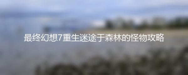 最终幻想7重生迷途于森林的怪物攻略