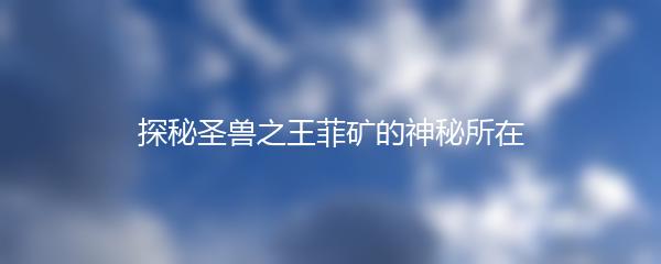 探秘圣兽之王菲矿的神秘所在