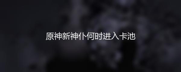 原神新神仆何时进入卡池