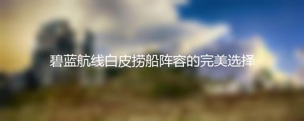 碧蓝航线白皮捞船阵容的完美选择