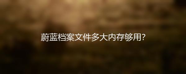 蔚蓝档案文件多大内存够用？