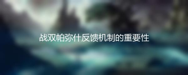 战双帕弥什反馈机制的重要性