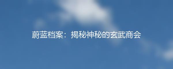 蔚蓝档案：揭秘神秘的玄武商会