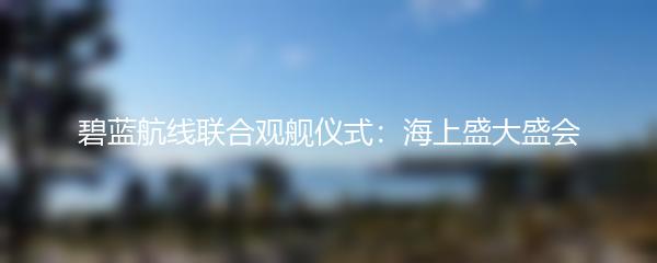 碧蓝航线联合观舰仪式：海上盛大盛会