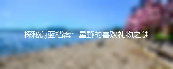 探秘蔚蓝档案：星野的喜欢礼物之谜