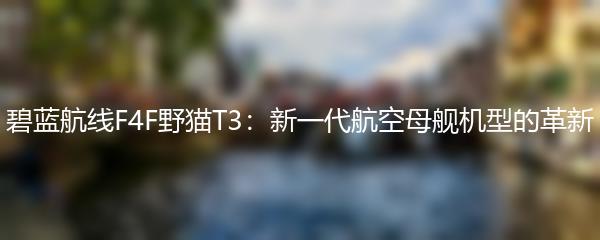 碧蓝航线F4F野猫T3：新一代航空母舰机型的革新