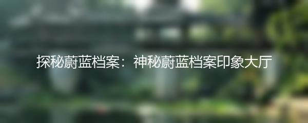 探秘蔚蓝档案：神秘蔚蓝档案印象大厅