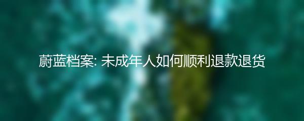 蔚蓝档案: 未成年人如何顺利退款退货