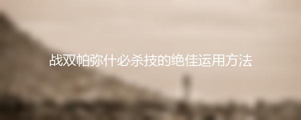 战双帕弥什必杀技的绝佳运用方法