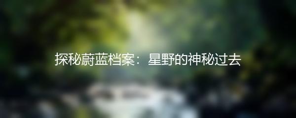 探秘蔚蓝档案：星野的神秘过去
