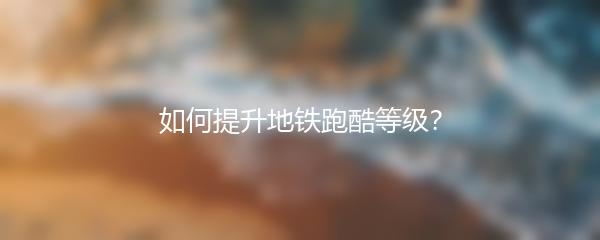 如何提升地铁跑酷等级？