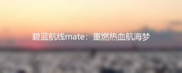 碧蓝航线mate：重燃热血航海梦