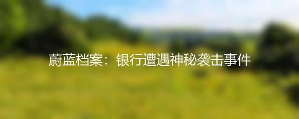 蔚蓝档案：银行遭遇神秘袭击事件