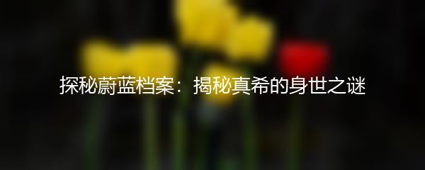 探秘蔚蓝档案：揭秘真希的身世之谜