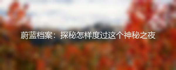 蔚蓝档案：探秘怎样度过这个神秘之夜