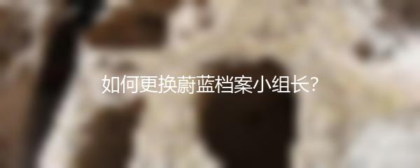 如何更换蔚蓝档案小组长？