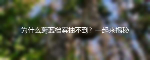 为什么蔚蓝档案抽不到？一起来揭秘