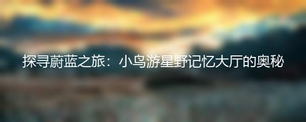 探寻蔚蓝之旅：小鸟游星野记忆大厅的奥秘