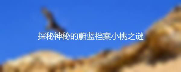 探秘神秘的蔚蓝档案小桃之谜