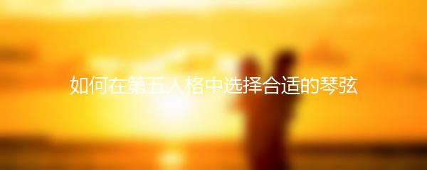 如何在第五人格中选择合适的琴弦